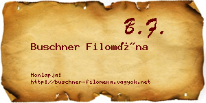 Buschner Filoména névjegykártya